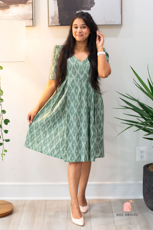 Raashi Semi-Casual Midi Dress in Sage