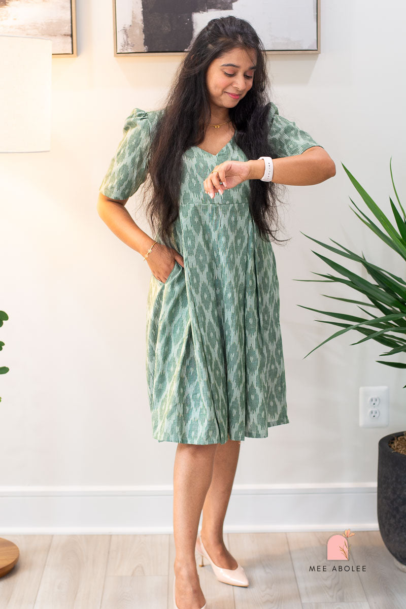 Raashi Semi-Casual Midi Dress in Sage