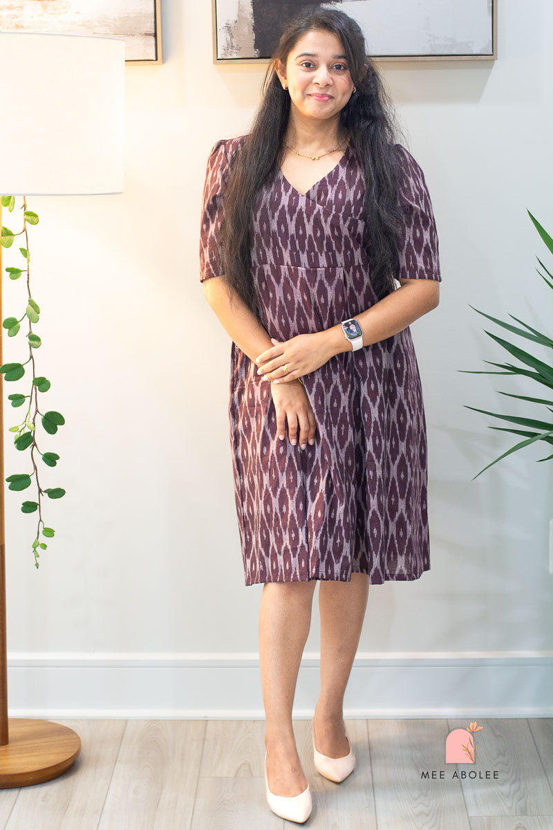Raashi Semi-Casual Midi Dress in Sangria