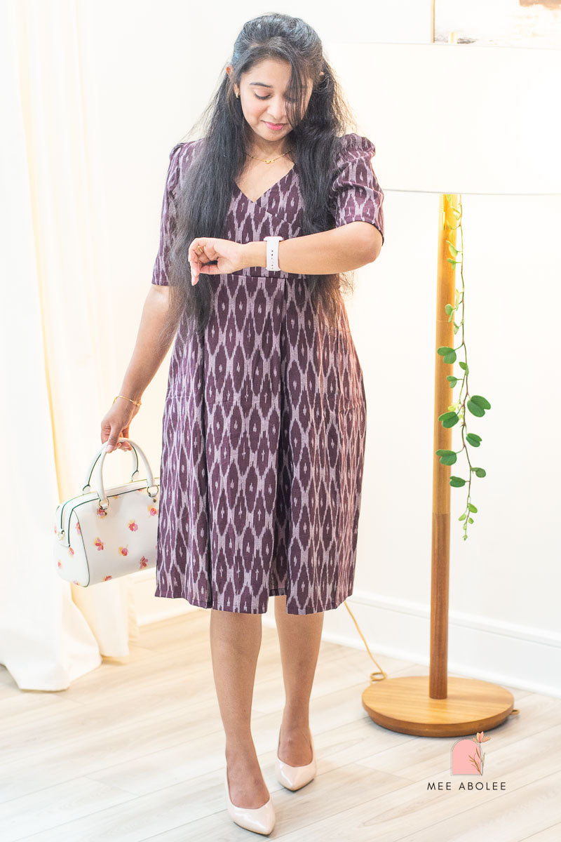Raashi Semi-Casual Midi Dress in Sangria