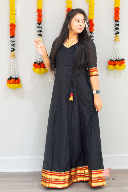 Harsha Ilkal Long Dress in Eclipse Noir