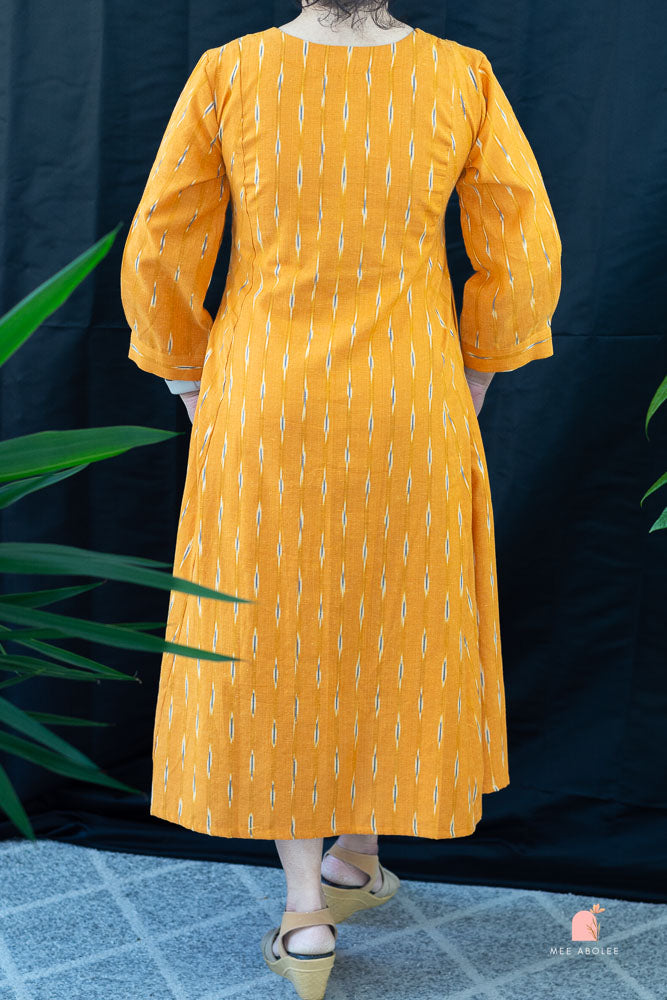 Ananta Empire Waist Dress in Apricot