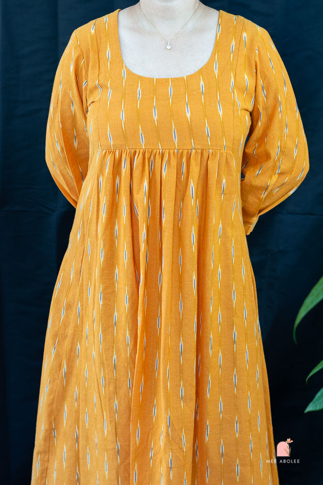 Ananta Empire Waist Dress in Apricot