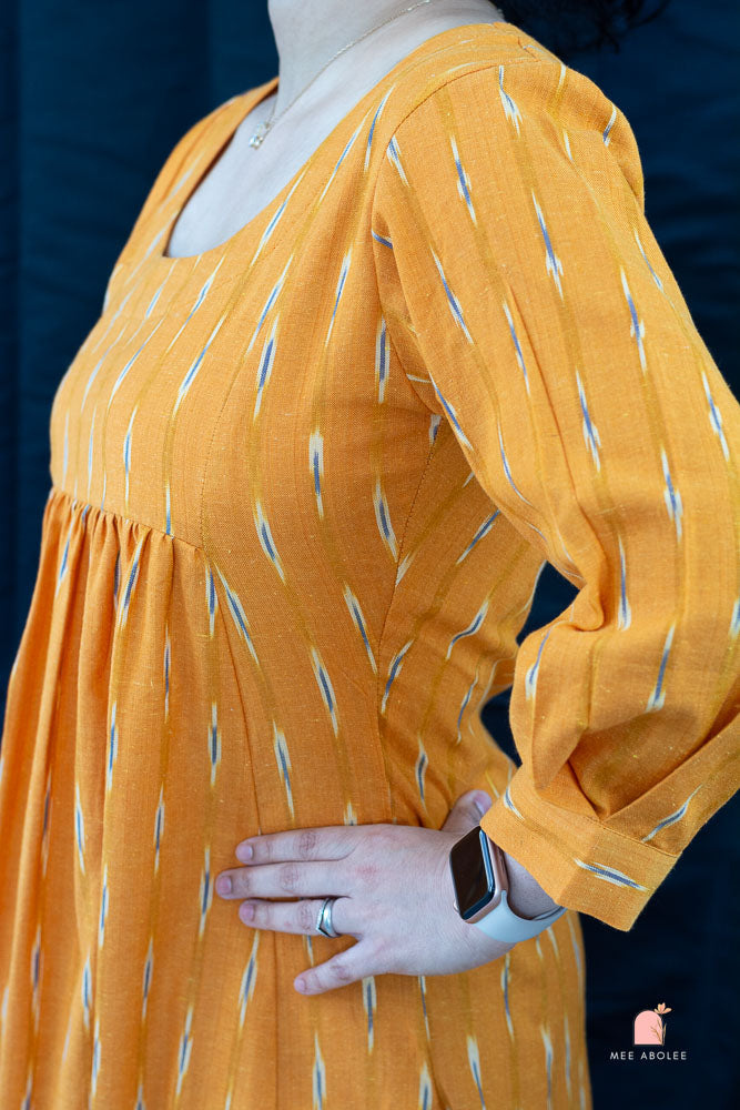 Ananta Empire Waist Dress in Apricot