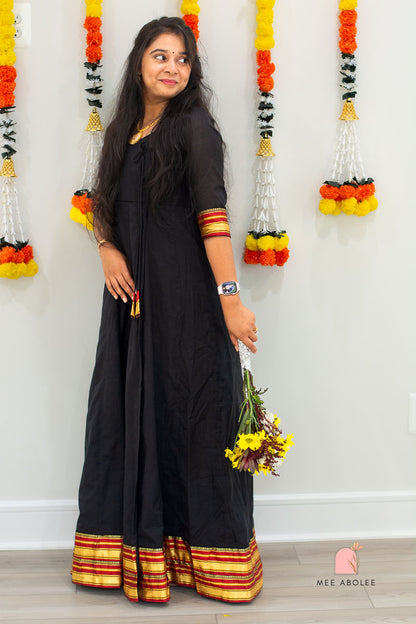 Harsha Ilkal Long Dress in Eclipse Noir