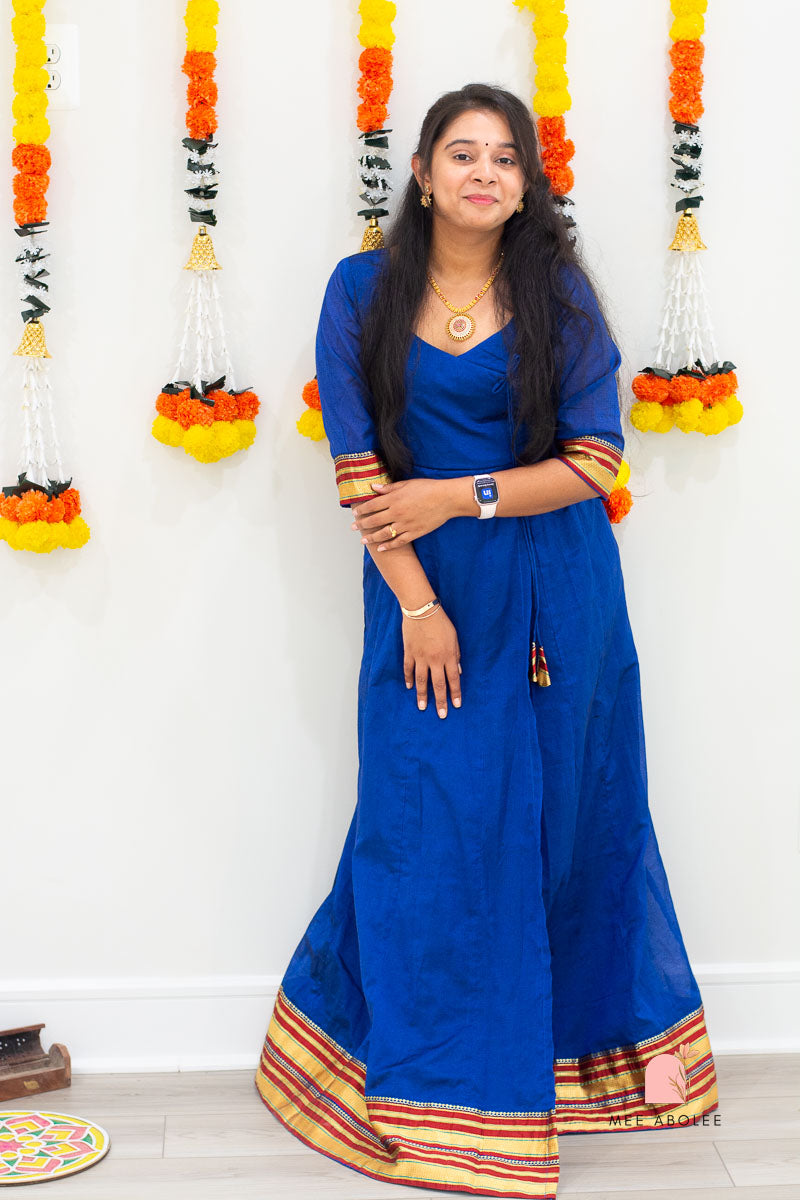 Harsha Ilkal Long Dress in Sovereign Sapphire