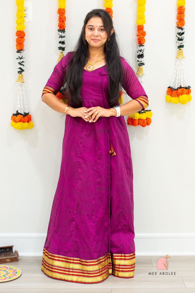 Harsha Ilkal Long Dress in Royal Magenta