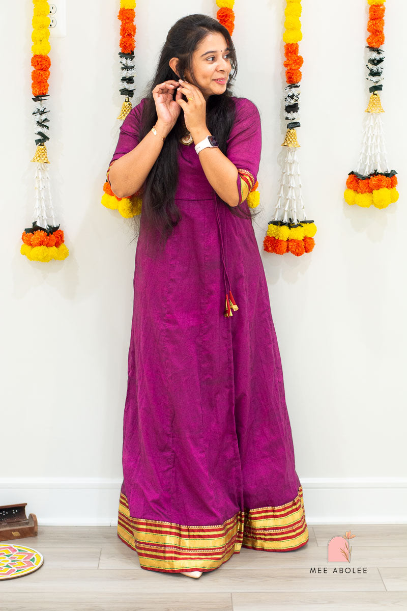Harsha Ilkal Long Dress in Royal Magenta