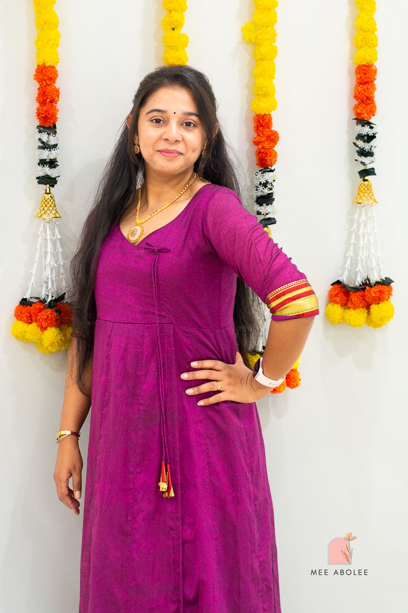 Harsha Ilkal Long Dress in Royal Magenta
