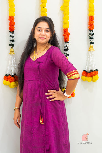 Harsha Ilkal Long Dress in Royal Magenta