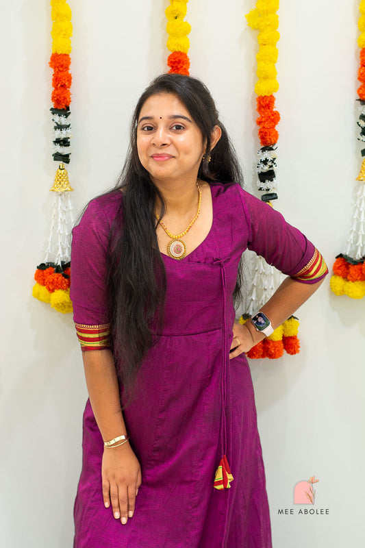 Harsha Ilkal Long Dress in Royal Magenta