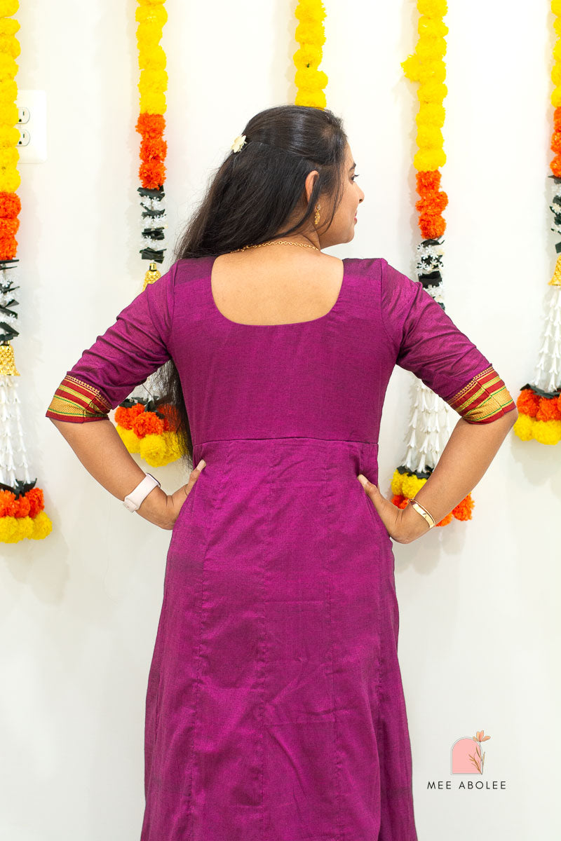 Harsha Ilkal Long Dress in Royal Magenta