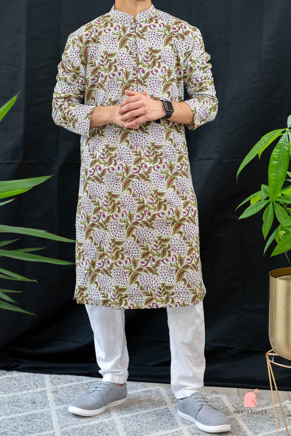 Rath Traditional Long Kurta in Brown Zinnia