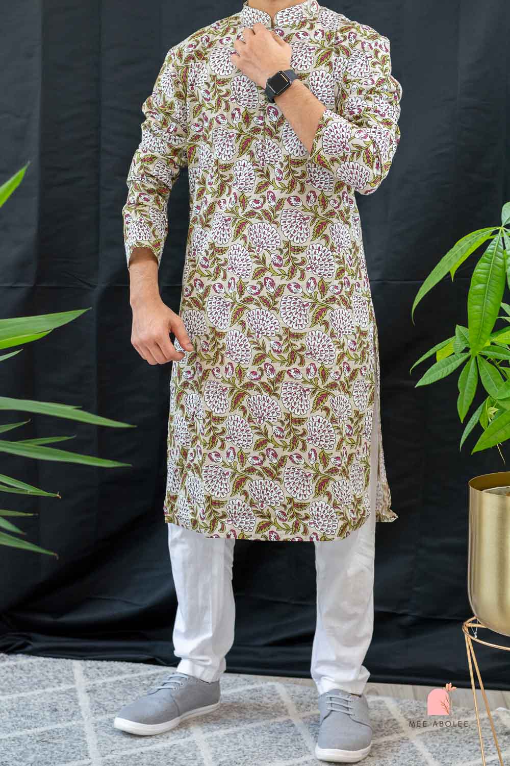 Rath Traditional Long Kurta in Brown Zinnia
