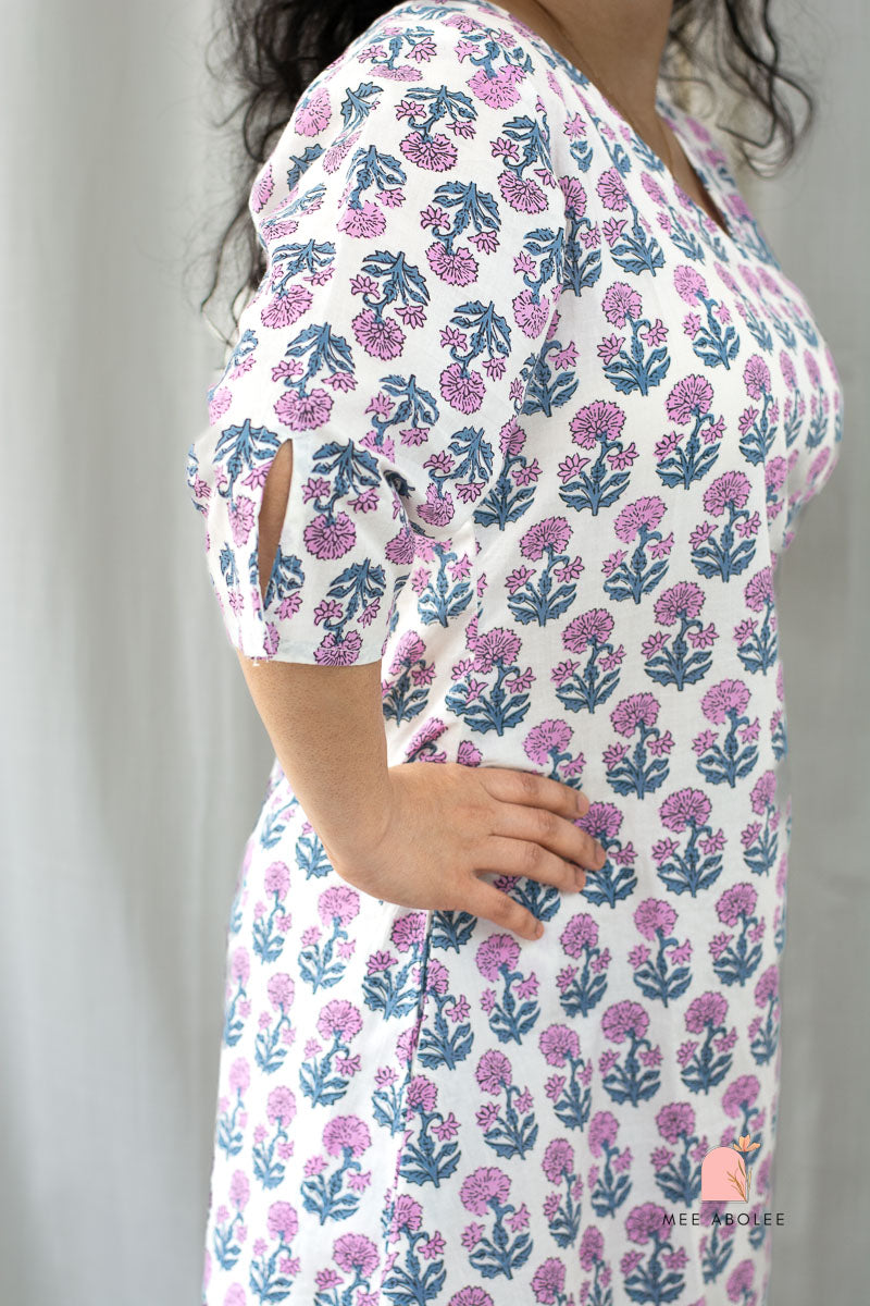 Anjani Mini Dress in Pink Peonies