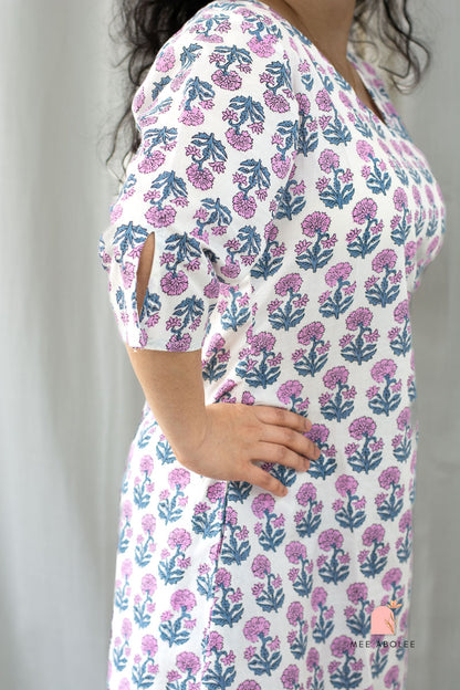 Anjani Mini Dress in Pink Peonies