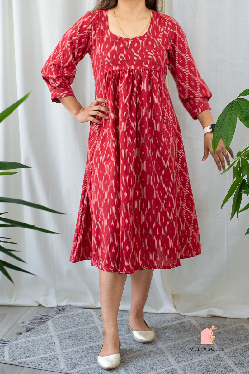 Ananta Empire Waist Dress in Magenta