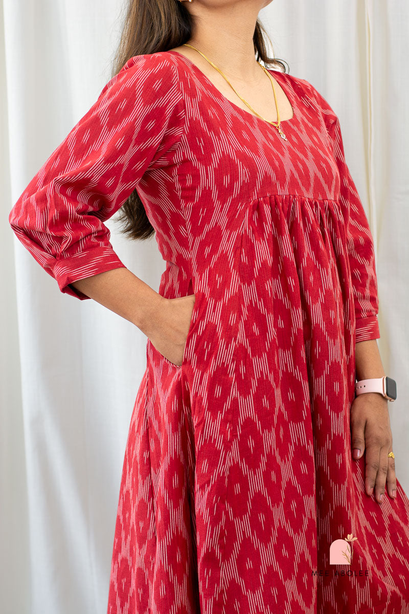 Ananta Empire Waist Dress in Magenta