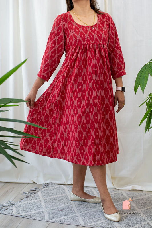 Ananta Empire Waist Dress in Magenta