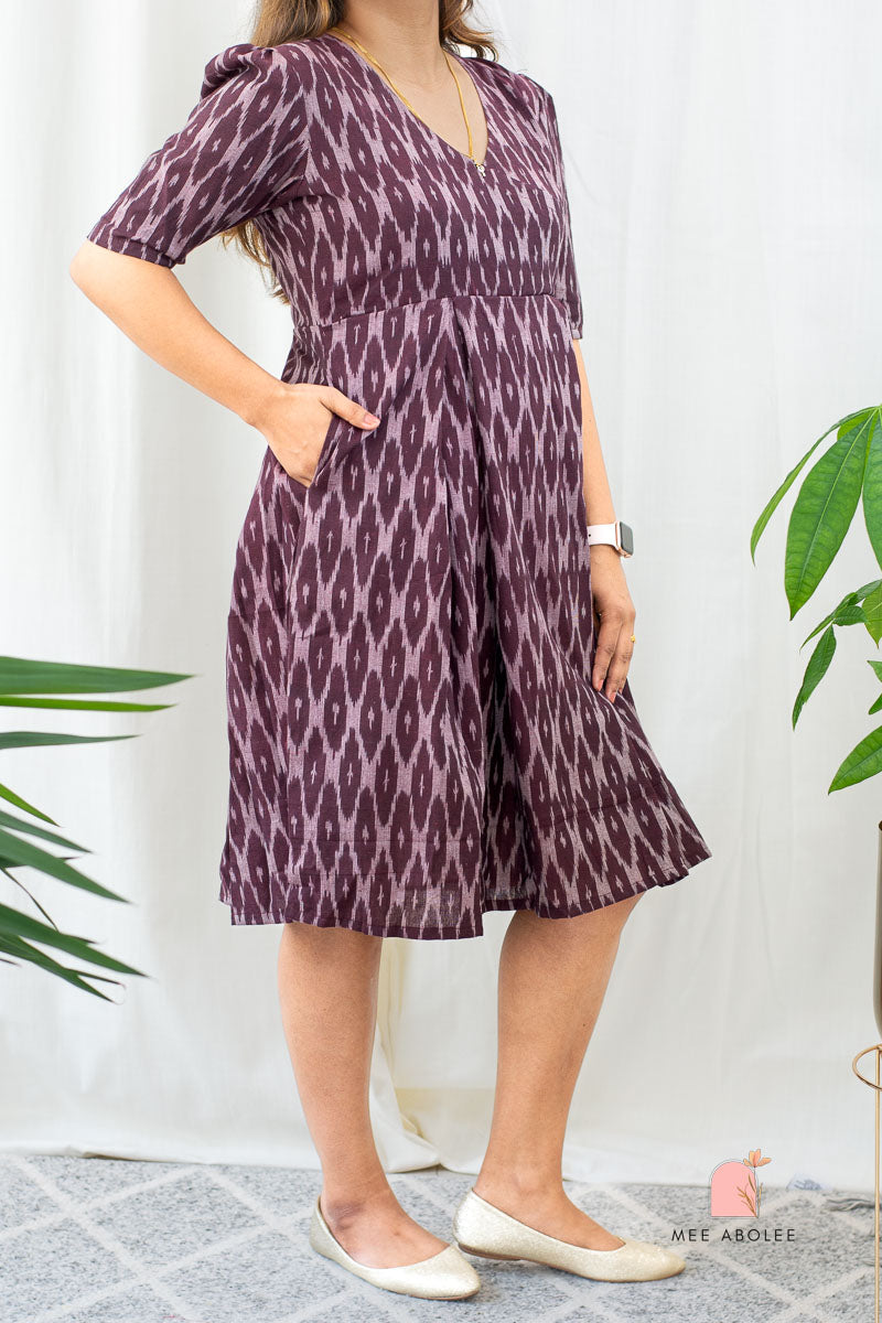 Raashi Semi-Casual Midi Dress in Sangria