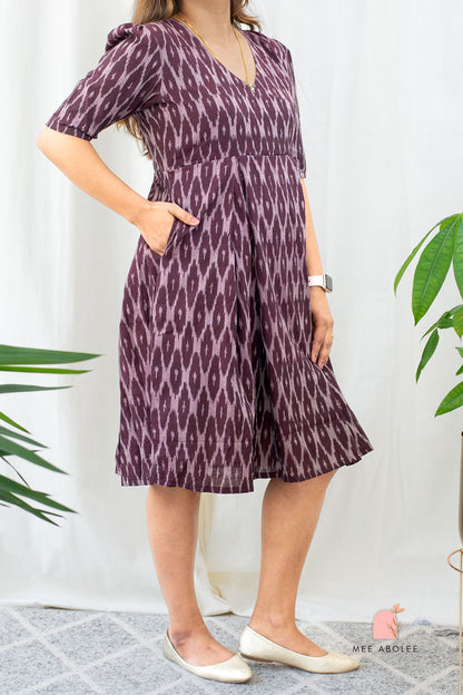 Raashi Semi-Casual Midi Dress in Sangria