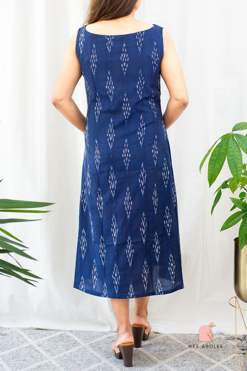 Saachi A-line Sleeveless Dress in Deep Sapphire
