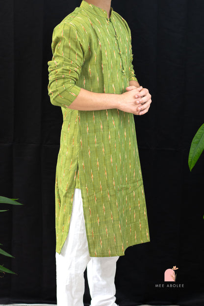 Rath Traditional Long Kurta in Henna