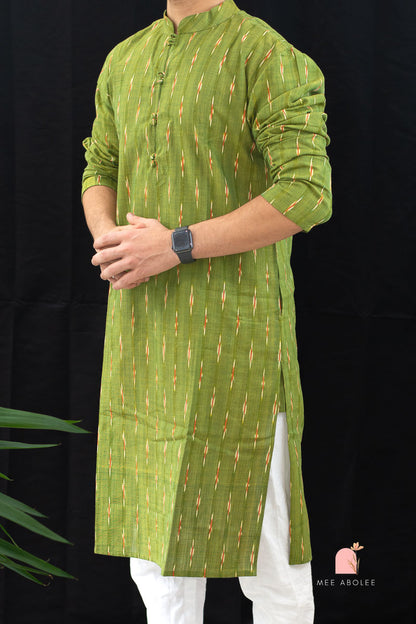 Rath Traditional Long Kurta in Henna
