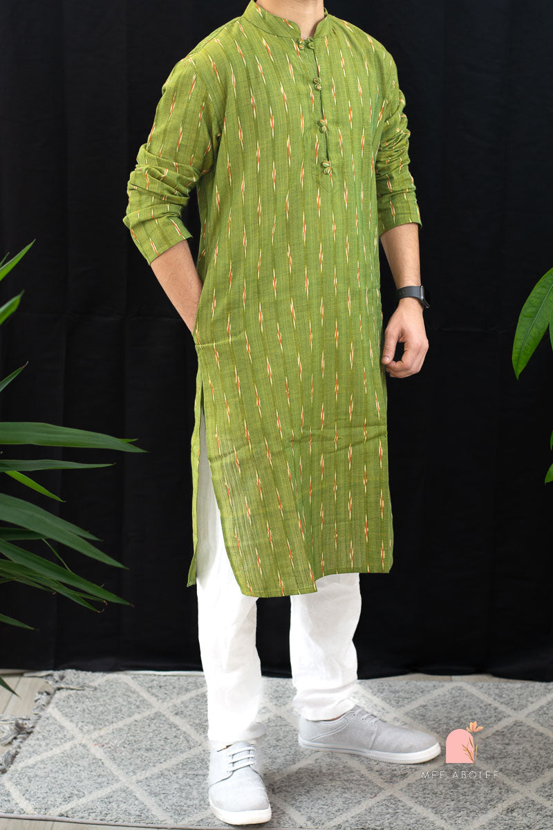 Rath Traditional Long Kurta in Henna