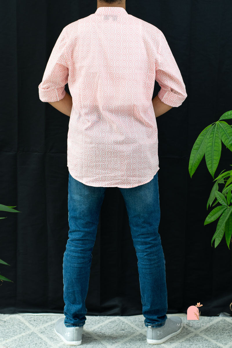 Vishu Full Sleeves Shirt With Mandarin Collar in Kaleidoscope