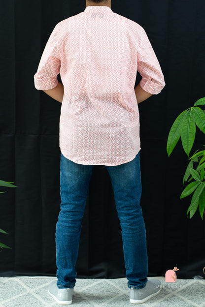 Vishu Full Sleeves Shirt With Mandarin Collar in Kaleidoscope