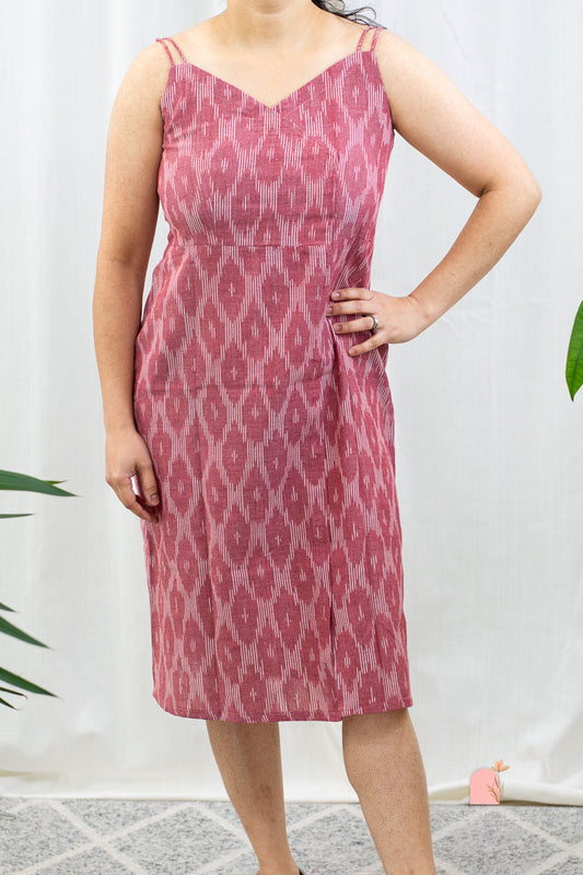 Neeti Sheath Dress in Pink Trellis