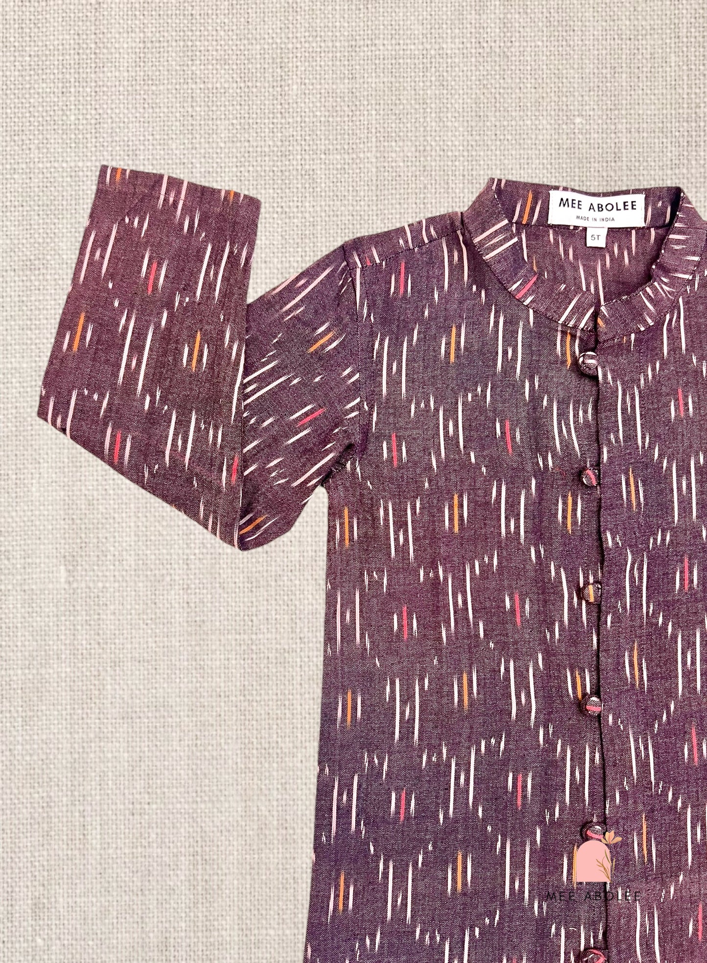 "Jai" Long Sleeves Kurta in Orchid Plum