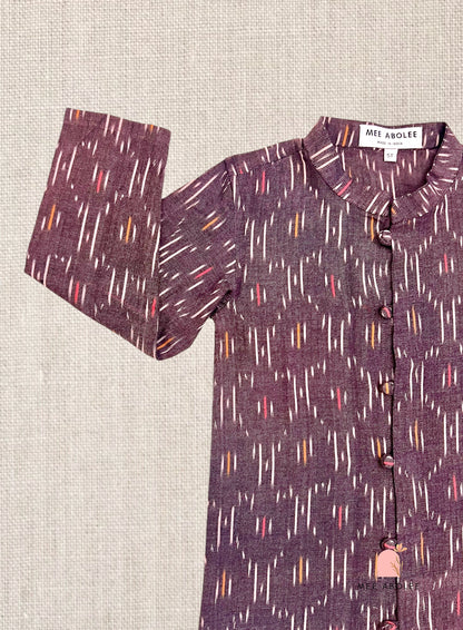 "Jai" Long Sleeves Kurta in Orchid Plum
