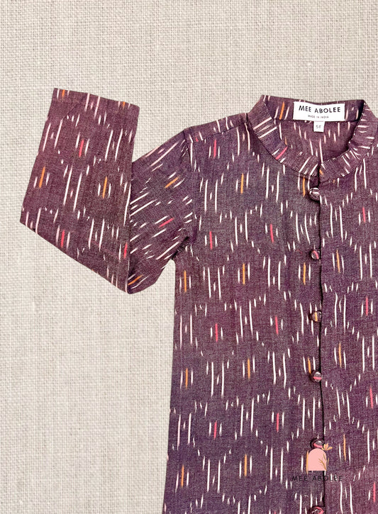 "Jai" Long Sleeves Kurta in Orchid Plum