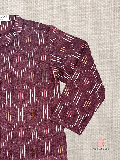 "Jai" Long Sleeves Kurta in Orchid Plum