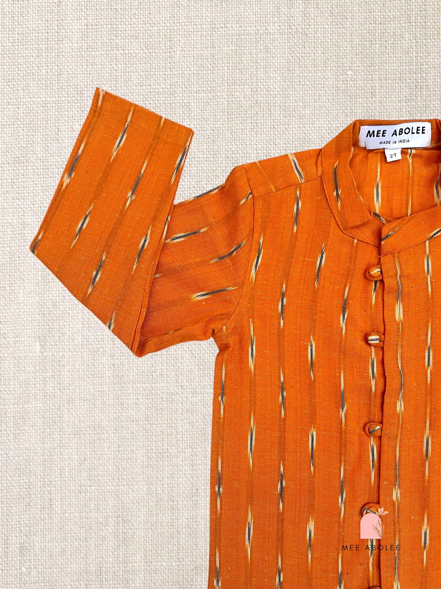 "Jai" Long Sleeves Kurta in Apricot