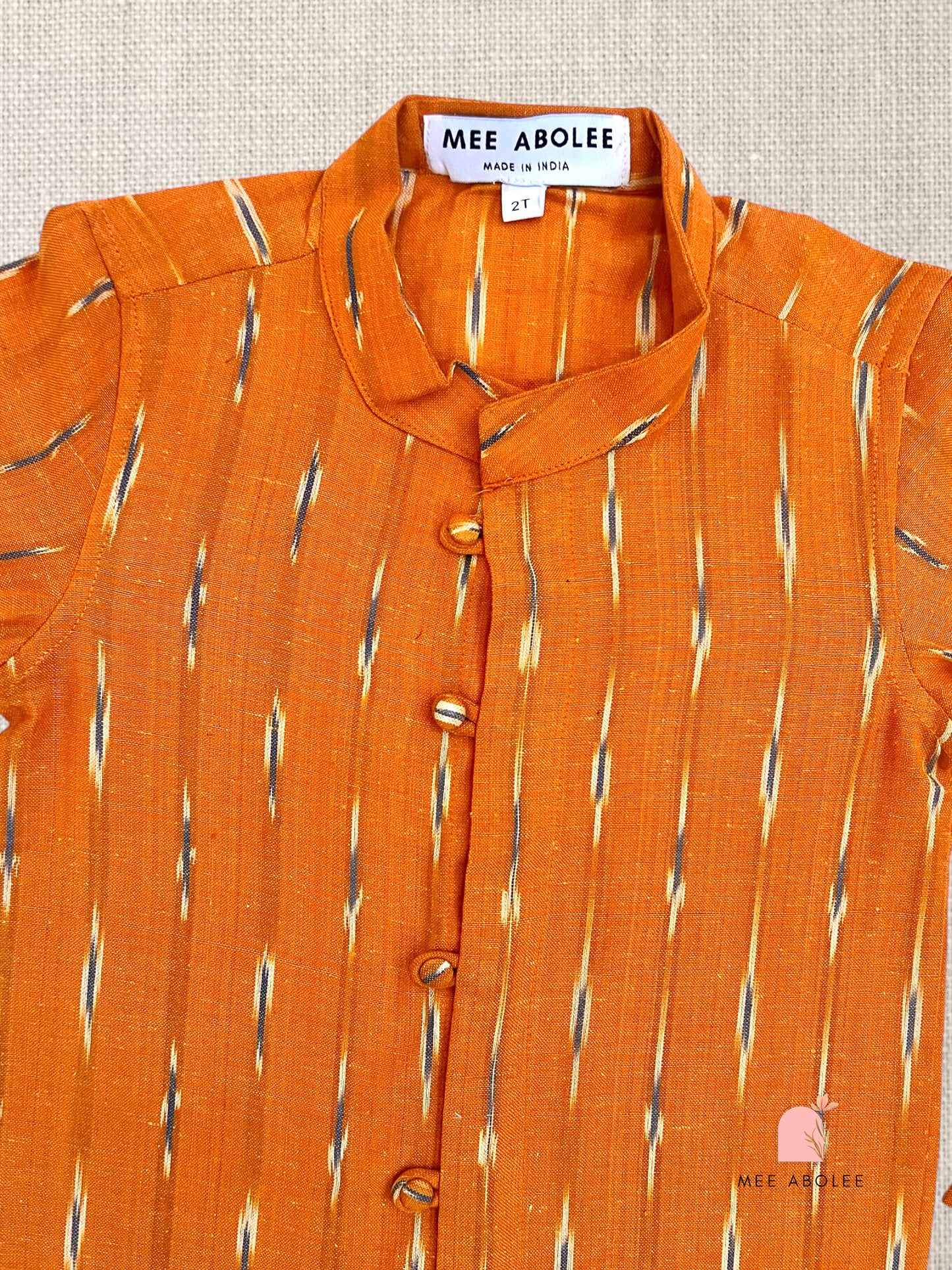"Jai" Long Sleeves Kurta in Apricot