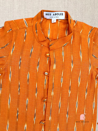 "Jai" Long Sleeves Kurta in Apricot