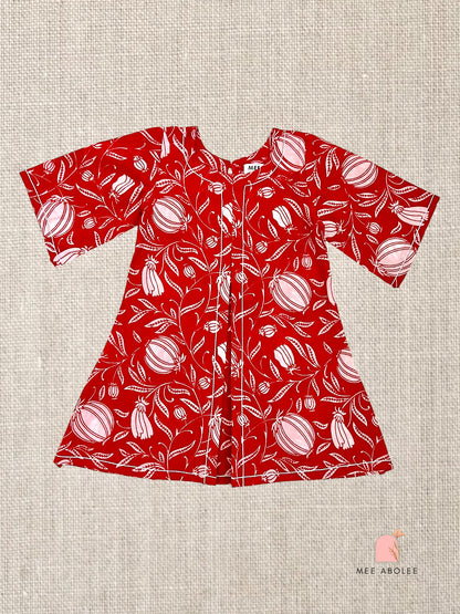"Ruhi" dress for toddlers in Red Lotus