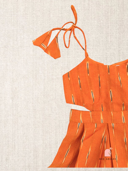"Chiu" Pleated Sundress in Apricot