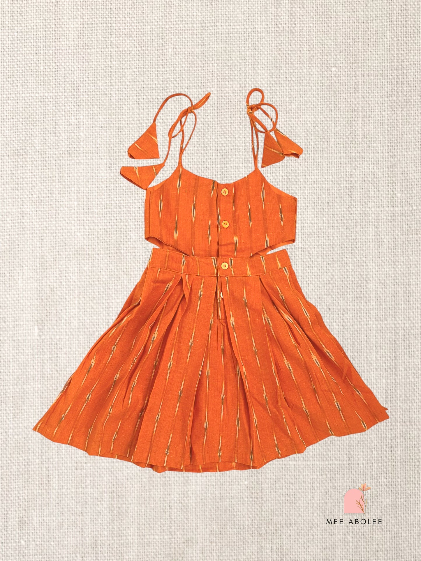 "Chiu" Pleated Sundress in Apricot