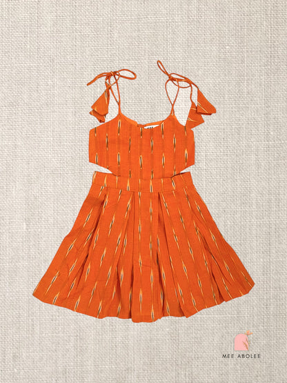 "Chiu" Pleated Sundress in Apricot